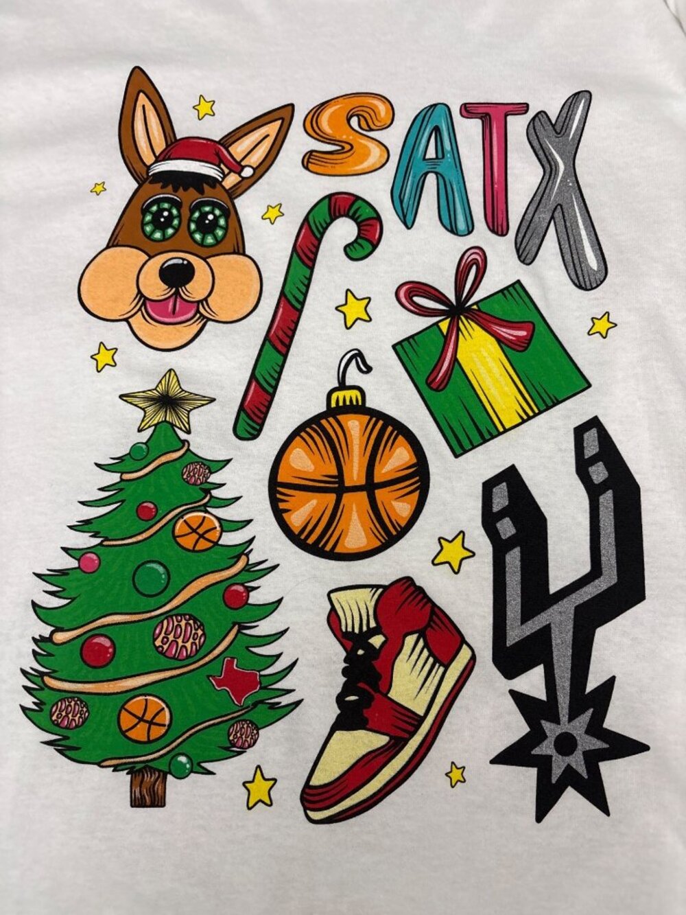 San Antonio Spurs White Long Sleeve T-Shirt Spurs Mascot Coyote Size S SATX - Picture 2 of 14